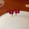 Wholesale Alloy High Sense Retro Geometric Electroplated Red Tassel Women's Earrings