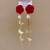 Wholesale Alloy High Sense Retro Geometric Electroplated Red Tassel Women's Earrings