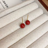Wholesale Alloy High Sense Retro Geometric Electroplated Red Tassel Women's Earrings