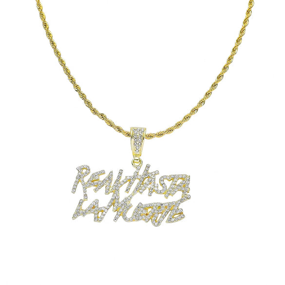 Wholesale Alloy Hip Hop Diamond Double Row Letter Pendant Necklace For Men