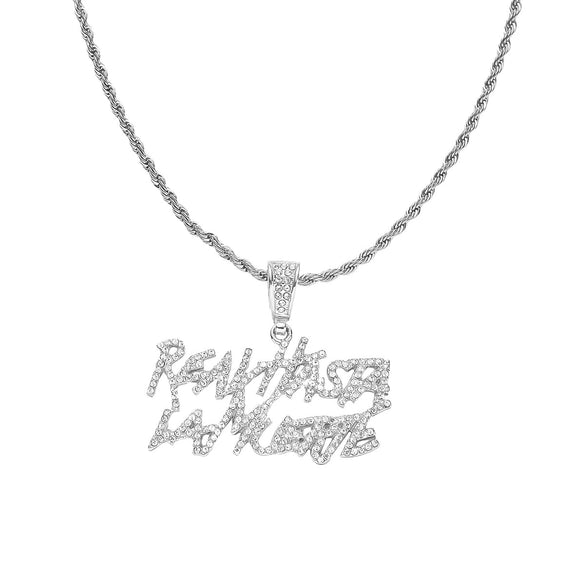 Wholesale Alloy Hip Hop Diamond Double Row Letter Pendant Necklace For Men