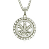 Wholesale Alloy Hip Hop Diamond Maple Leaf Turntable Rotatable Pendant Necklace For Men