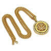 Wholesale Alloy Hip Hop Diamond Maple Leaf Turntable Rotatable Pendant Necklace For Men