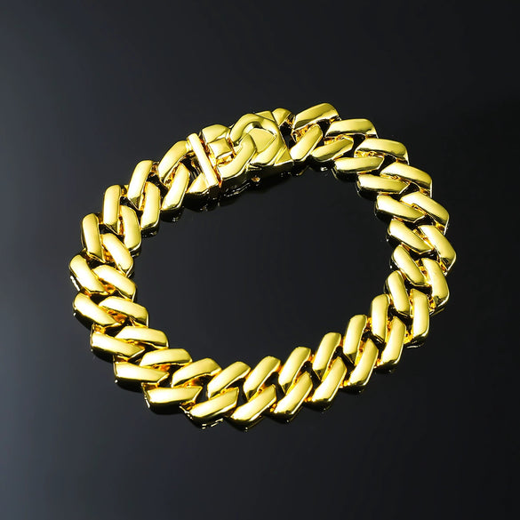 Wholesale Alloy Hip Hop Geometric Cuban Chain Necklace With Electroplating