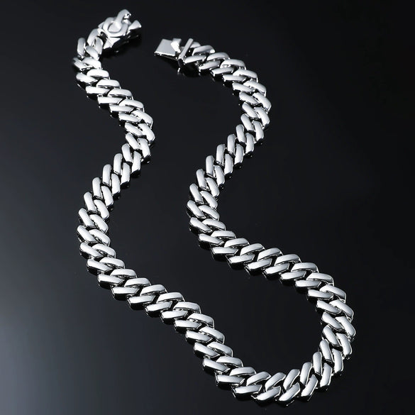 Wholesale Alloy Hip Hop Geometric Cuban Chain Necklace With Electroplating