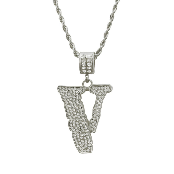 Wholesale Alloy Hip Hop Geometric Pendant Necklace With Electroplating Treatment And Twist Chain