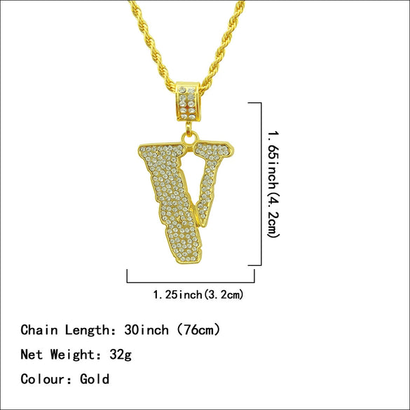 Wholesale Alloy Hip Hop Geometric Pendant Necklace With Electroplating Treatment And Twist Chain