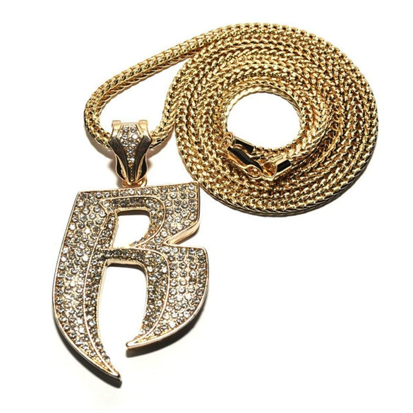 Wholesale Alloy Hip Hop Letter Necklace With Electroplating