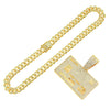 Wholesale Alloy Hiphop Geometric Diamond Pendant Necklace With Cuban Chain For Men