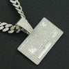 Wholesale Alloy Hiphop Geometric Diamond Pendant Necklace With Cuban Chain For Men
