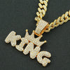 Wholesale Alloy Hiphop Letter Pendant Necklace With Diamond Treatment And Cuban Chain
