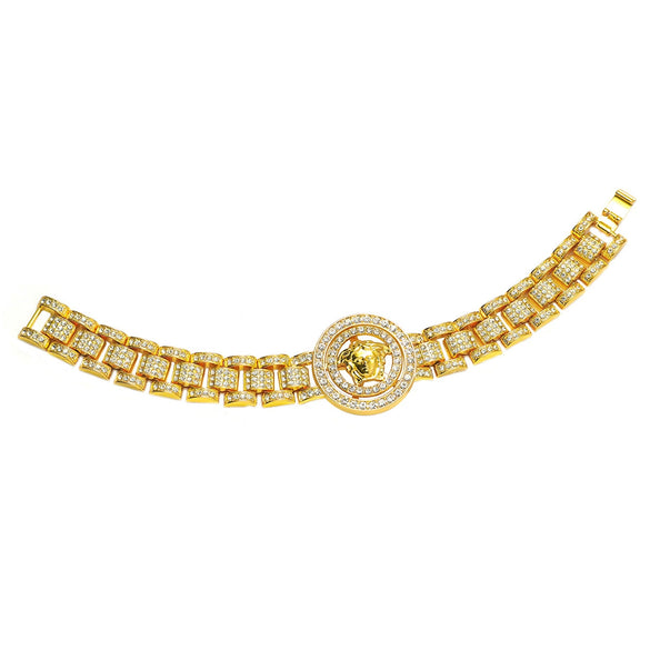 Wholesale Alloy Hiphop Men's Rotating Figure Watch With Diamond And Geometric Pattern And Bracelet