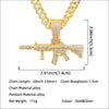 Wholesale Alloy Hiphop Style Geometric Diamond Gun Pendant Cuban Necklace For Men
