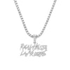 Wholesale Alloy Hiphop Style Geometric Letter Double Row Diamond Pendant Necklace For Men