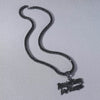 Wholesale Alloy Hiphop Style Geometric Letter Double Row Diamond Pendant Necklace For Men