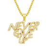 Wholesale Alloy Hiphop Style Letter Pendant Necklace With Diamond Stitching