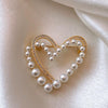 Wholesale Alloy Hollow Pearl Flower Love Brooch For Women Electroplated Natural Style High End Elegant Suit Corsage Accessories