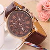 Wholesale Alloy Imitation Leather Strap Quartz Watch With Round Dial And Roman Numeral Scale Leisure Style