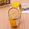 Wholesale Alloy Imitation Leather Strap Quartz Watch With Round Dial And Roman Numeral Scale Leisure Style