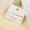 Wholesale Alloy Imitation Pearl Elegant Women's Earrings Set With Fruit Food Style And Geometric Pattern Electroplated