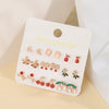 Wholesale Alloy Imitation Pearl Elegant Women's Earrings Set With Fruit Food Style And Geometric Pattern Electroplated