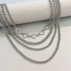 Wholesale Alloy Imitation Pearl Geometric Cross Pendant Retro Punk Multi Layer Women's Sweater Necklace Electroplated