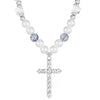Wholesale Alloy Imitation Pearl Geometric Cross Pendant Retro Punk Multi Layer Women's Sweater Necklace Electroplated