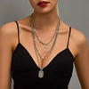 Wholesale Alloy Imitation Pearl Geometric Cross Pendant Retro Punk Multi Layer Women's Sweater Necklace Electroplated