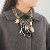 Wholesale Alloy Imitation Pearl Necklace With Animal And Zodiac Shapes And Geometric Patterns Electroplated For Women