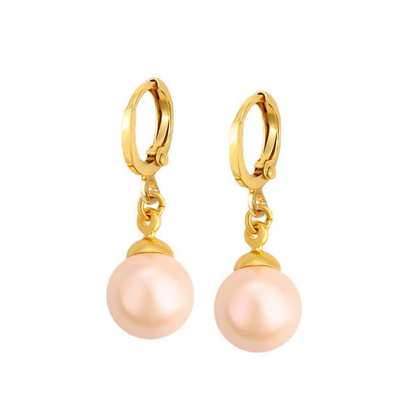 Wholesale Alloy Imitation Pearl Retro Geometric Earrings For Women With Electroplating