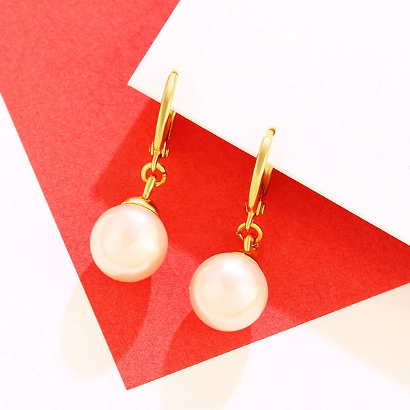Wholesale Alloy Imitation Pearl Retro Geometric Earrings For Women With Electroplating