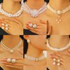 Wholesale Alloy Imitation Pearls And Rhinestones Plants Flowers Geometric Style Women's Pearl Necklace Set