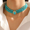 Wholesale Alloy Imitation Pearls And Rhinestones Plants Flowers Geometric Style Women's Pearl Necklace Set