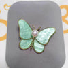 Wholesale Alloy Imitation Shell Butterfly Pearl Brooch With Wheat Ears Pattern For Women