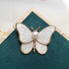 Wholesale Alloy Imitation Shell Butterfly Pearl Brooch With Wheat Ears Pattern For Women