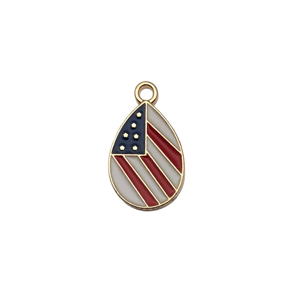 Wholesale Alloy Independence Day American Flag Cross Pendant Jewelry Accessories With Oil Dripping And Totem Pattern Minimalist Style