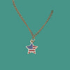 Wholesale Alloy Independence Day American Flag Cross Pendant Jewelry Accessories With Oil Dripping And Totem Pattern Minimalist Style