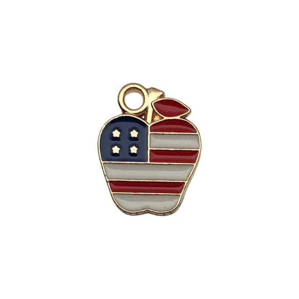 Wholesale Alloy Independence Day American Flag Cross Pendant Jewelry Accessories With Oil Dripping And Totem Pattern Minimalist Style