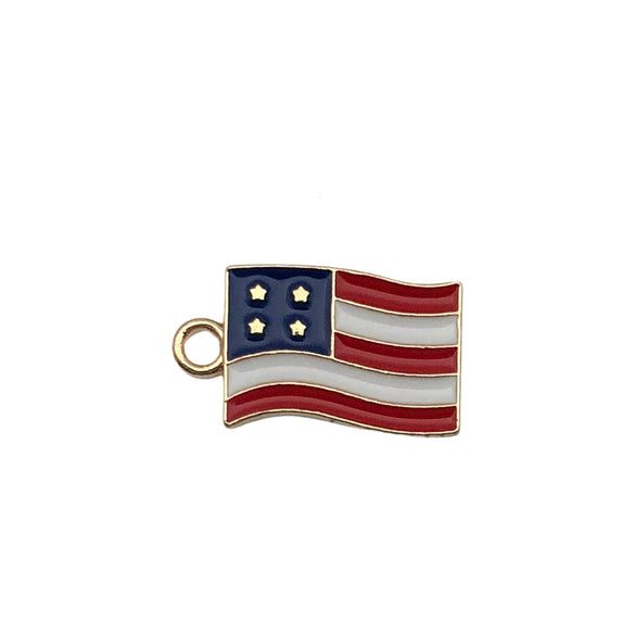 Wholesale Alloy Independence Day American Flag Cross Pendant Jewelry Accessories With Oil Dripping And Totem Pattern Minimalist Style
