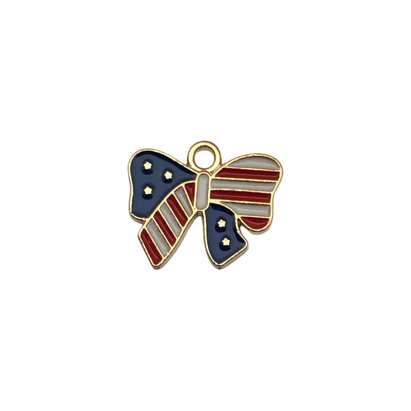 Wholesale Alloy Independence Day American Flag Cross Pendant Jewelry Accessories With Oil Dripping And Totem Pattern Minimalist Style