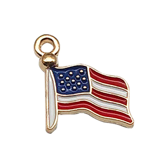 Wholesale Alloy Independence Day American Flag Cross Pendant Jewelry Accessories With Oil Dripping And Totem Pattern Minimalist Style