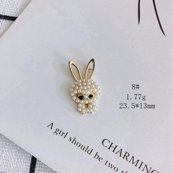 Wholesale Alloy Inlaid Jewelry Accessories With Bear And Rabbit Shapes For Earrings And Necklace