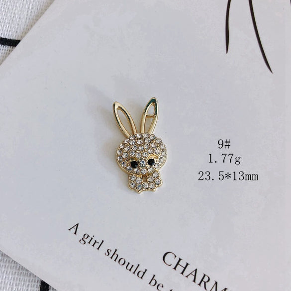 Wholesale Alloy Inlaid Jewelry Accessories With Bear And Rabbit Shapes For Earrings And Necklace