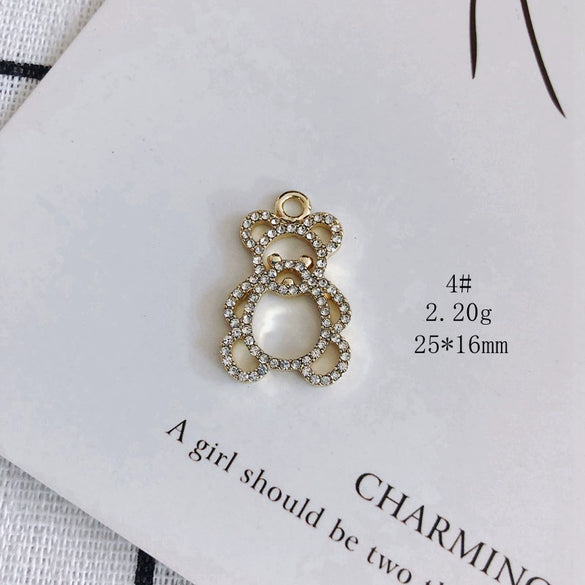 Wholesale Alloy Inlaid Jewelry Accessories With Bear And Rabbit Shapes For Earrings And Necklace