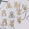 Wholesale Alloy Inlaid Jewelry Accessories With Bear And Rabbit Shapes For Earrings And Necklace