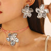Wholesale Alloy Inlaid Pearl Flower Earrings For Women
