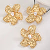 Wholesale Alloy Inlaid Pearl Flower Earrings For Women