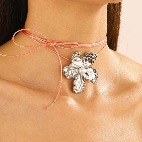 Wholesale Alloy Inlaid Pearl Flower Earrings For Women