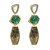 Wholesale Alloy Inlaid Resin Retro Geometric Multilayer Irregular Earrings