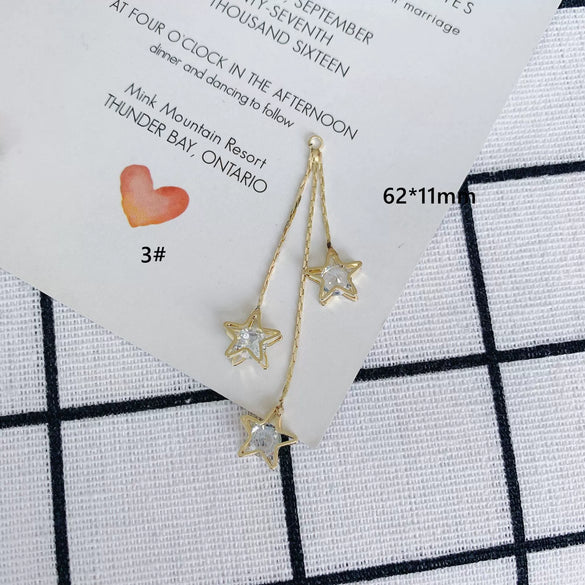 Wholesale Alloy Inlaid Star Earrings Jewelry Accessories With Electroplating